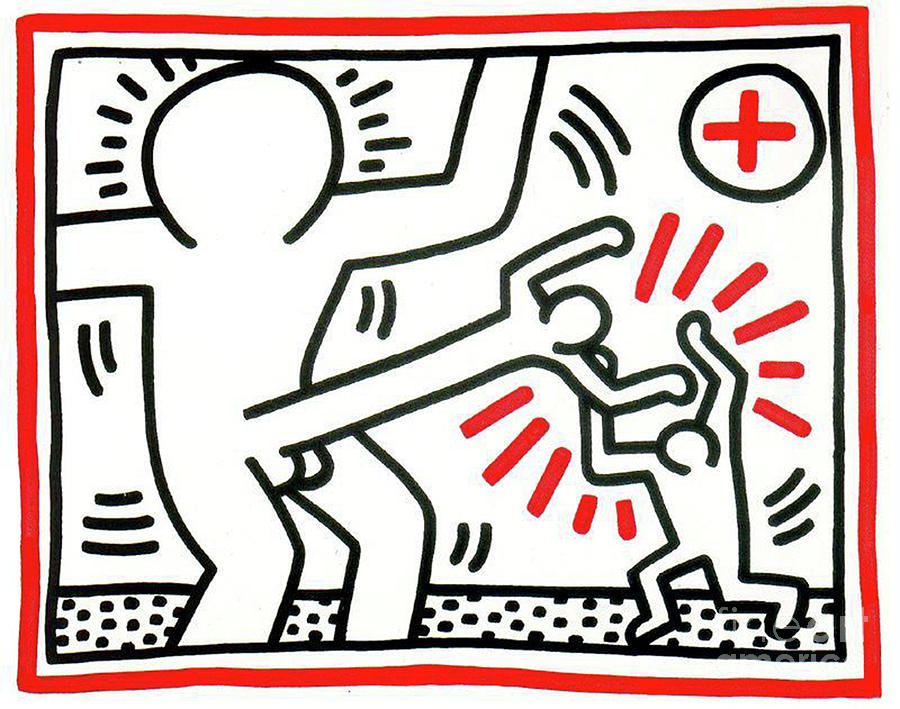 Haring Painting - Untitled #1 by Haring