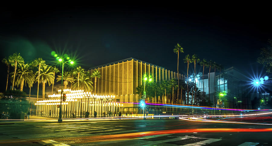 Urban Light Los Angeles Long Exposure At Night #1 Photograph by Alex Grichenko