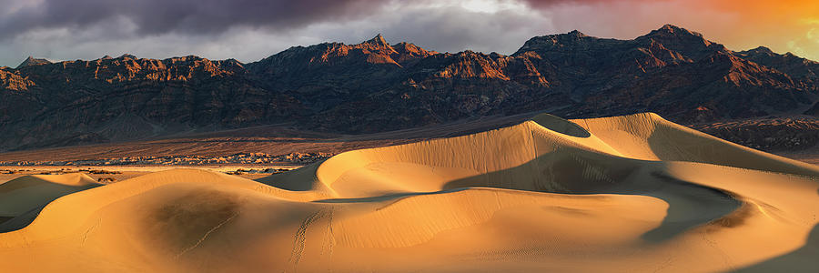Usa, California, Death Valley, Mohave Desert, Mesquite Sand Dunes At Sunrise, Death Valley National Park #1 Digital Art by Markus Lange