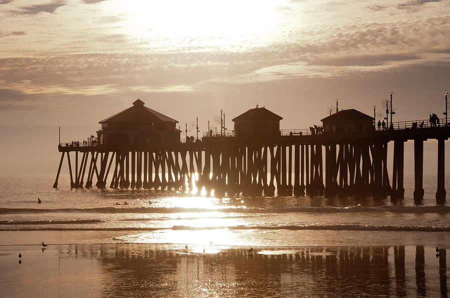 Usa, California, Huntington Beach Pier #1 Photograph by Sergio Pitamitz