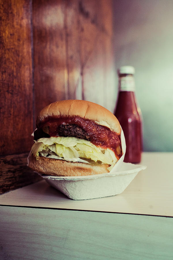 Usa, California, Los Angeles, The Hamburger Of The Apple Pan Restaurant On Pico Blvd #1 Digital Art by Giovanni Simeone