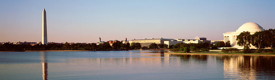 Jefferson Memorial Photograph - Usa, Washington Dc, Washington Monument #1 by Panoramic Images