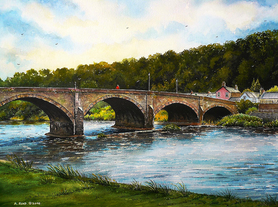 Usk Bridge Wales #2 Painting by Andrew Read