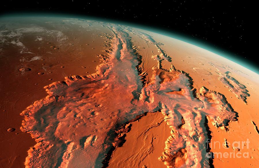 Valles Marineris Photograph by Mark Garlick/science Photo Library ...