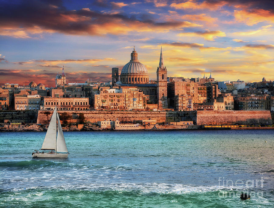 Valletta church from the Point at sunset by Stephan Grixti Valletta church from the Point at sunset by Stephan Grixti