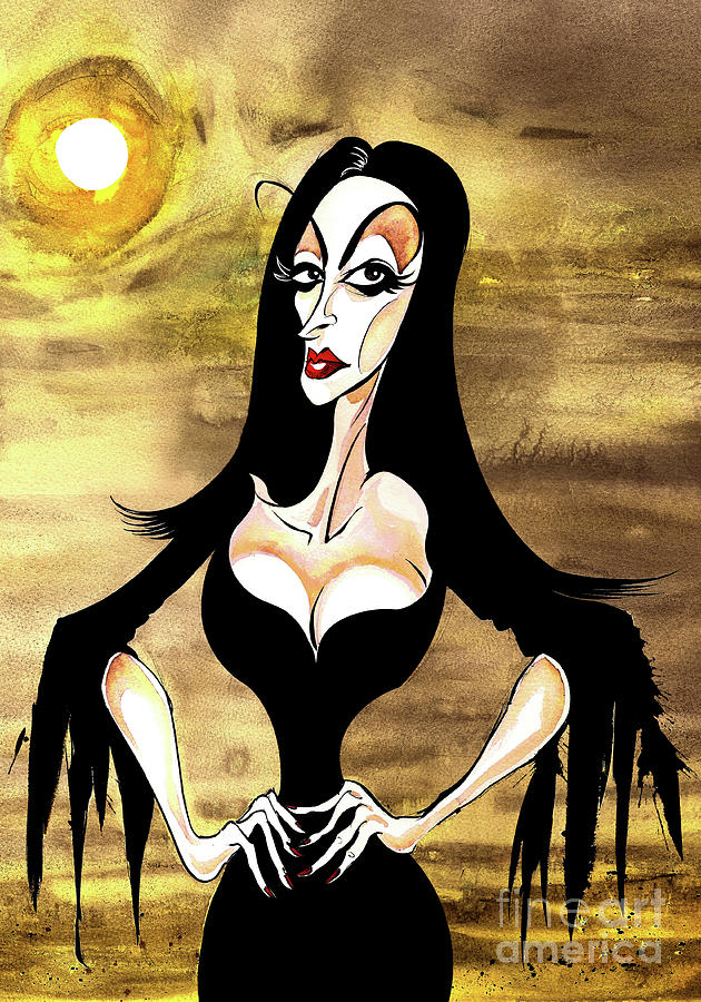 Actor Painting - Vampira From The 1994 Movie ed Wood Directed By Tim Burton by Neale Osborne