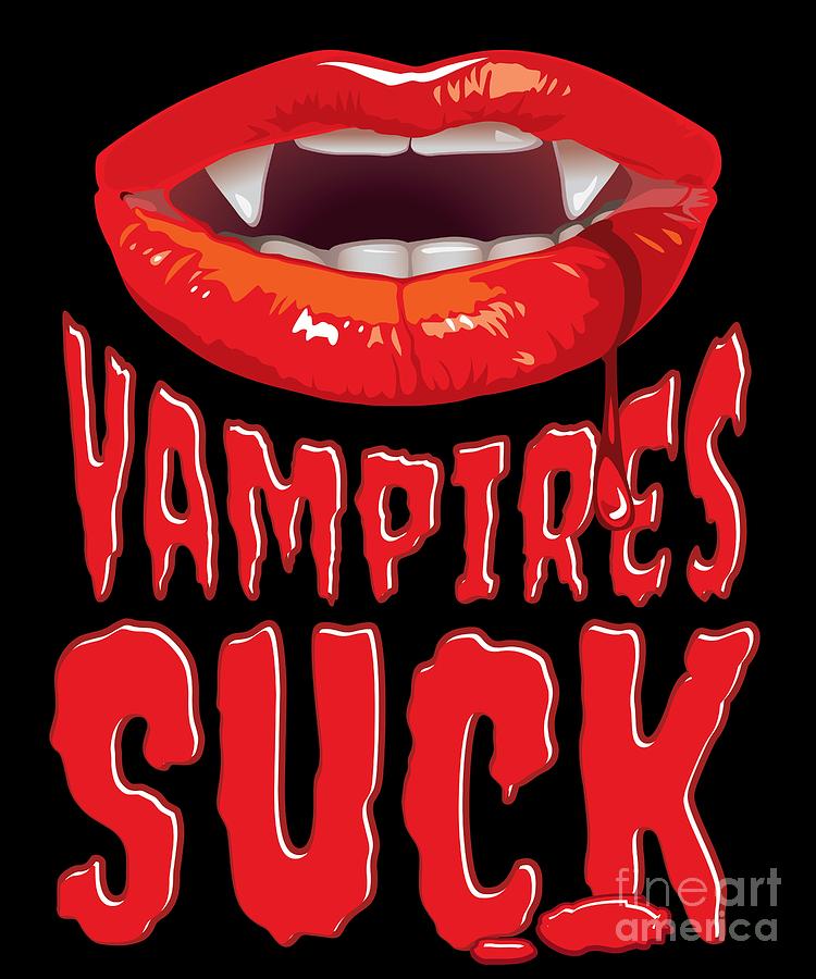 Vampires Suck Gift Bloodsucking Mouth Halloween Costume #2 Digital Art by Martin Hicks