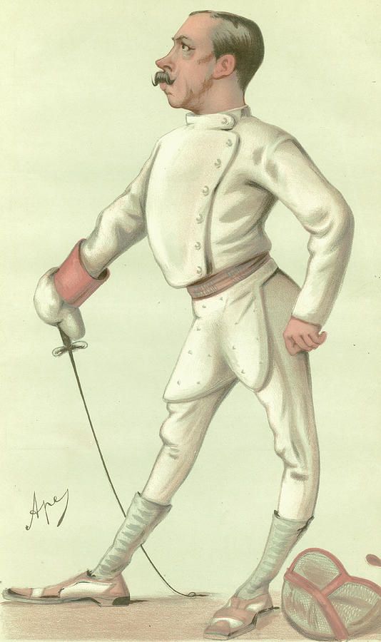 Vintage Painting - Vanity Fair Fencing #1 by Spy