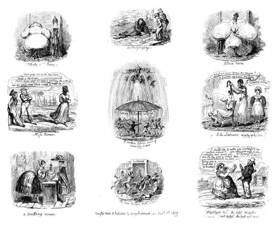 Various Cartoons, 1829.artist George #1 Drawing by Print Collector