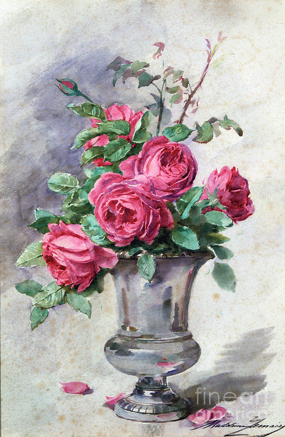 Vase Of Flowers, C1865-1928. Artist #1 Drawing by Print Collector