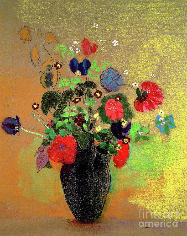 Still Life Photograph - Vase Of Flowers by Odilon Redon