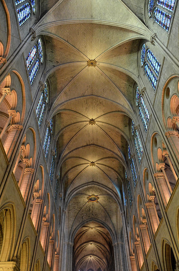 Vaults of Notre Dame de Paris before the fire of 2019 #2 Photograph by RicardMN Photography