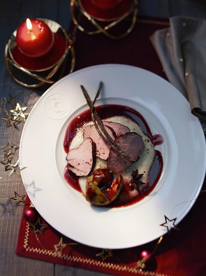 Veal Fillet With Figs And Vanilla For Christmas #1 Photograph by Jan-peter Westermann