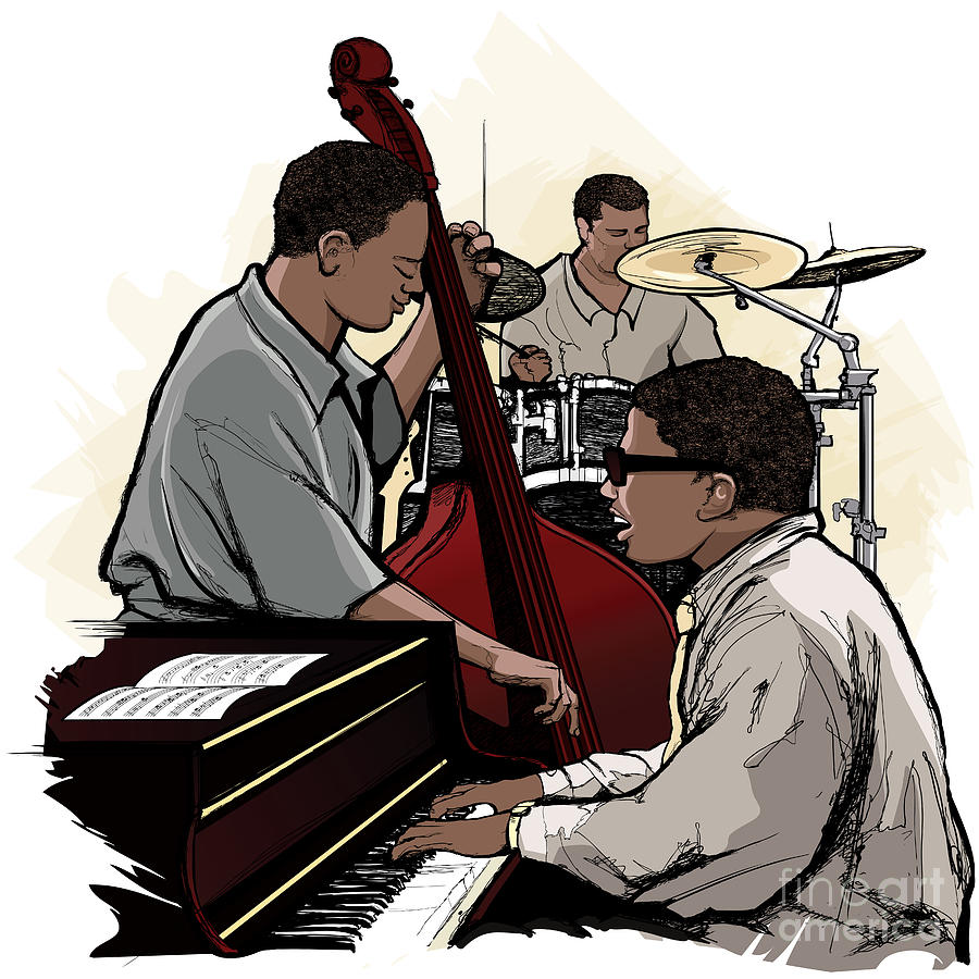 Vector Illustration Of A Jazz Band Digital Art by Isaxar