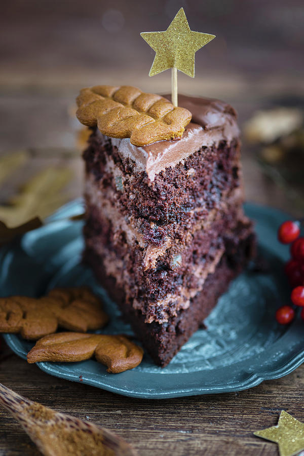 Vegan Chocolate Gingerbread Layer Cake #1 Photograph by Lucy Parissi