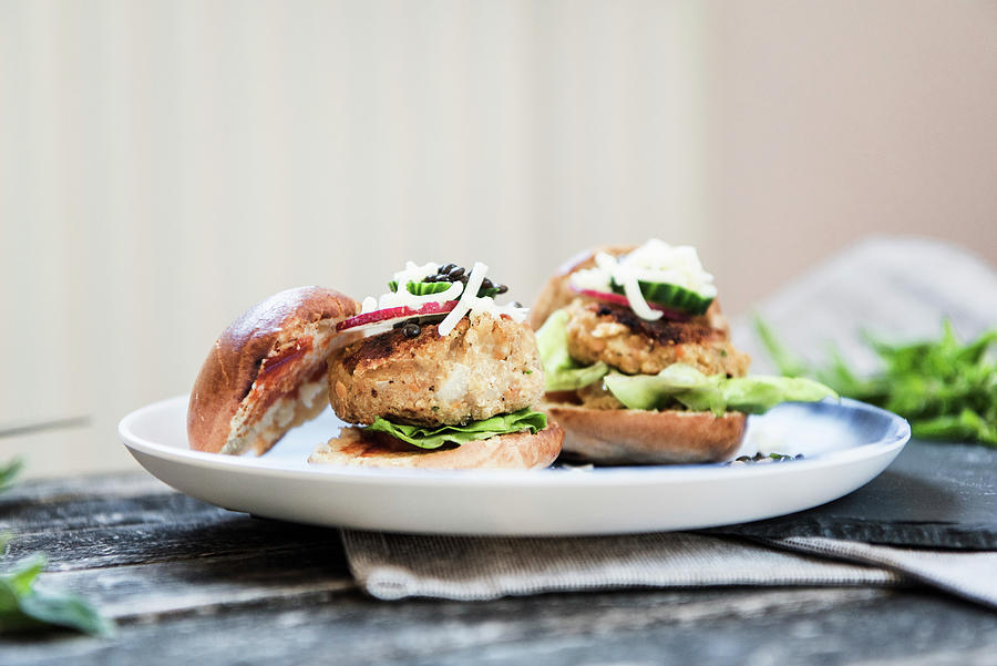 Vegan Mini Lentil Burgers #1 Photograph by Jelena Filipinski