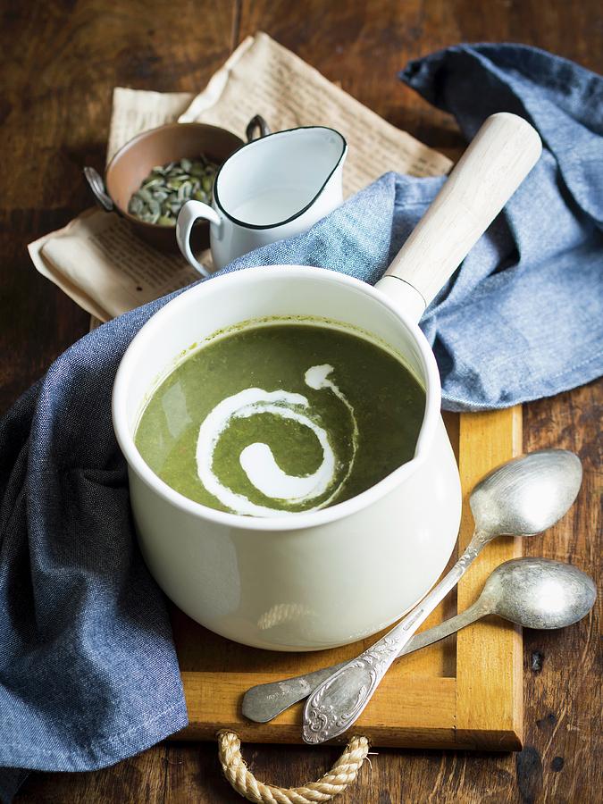 Vegan Spinach Cream Soup #1 Photograph by Magdalena Paluchowska