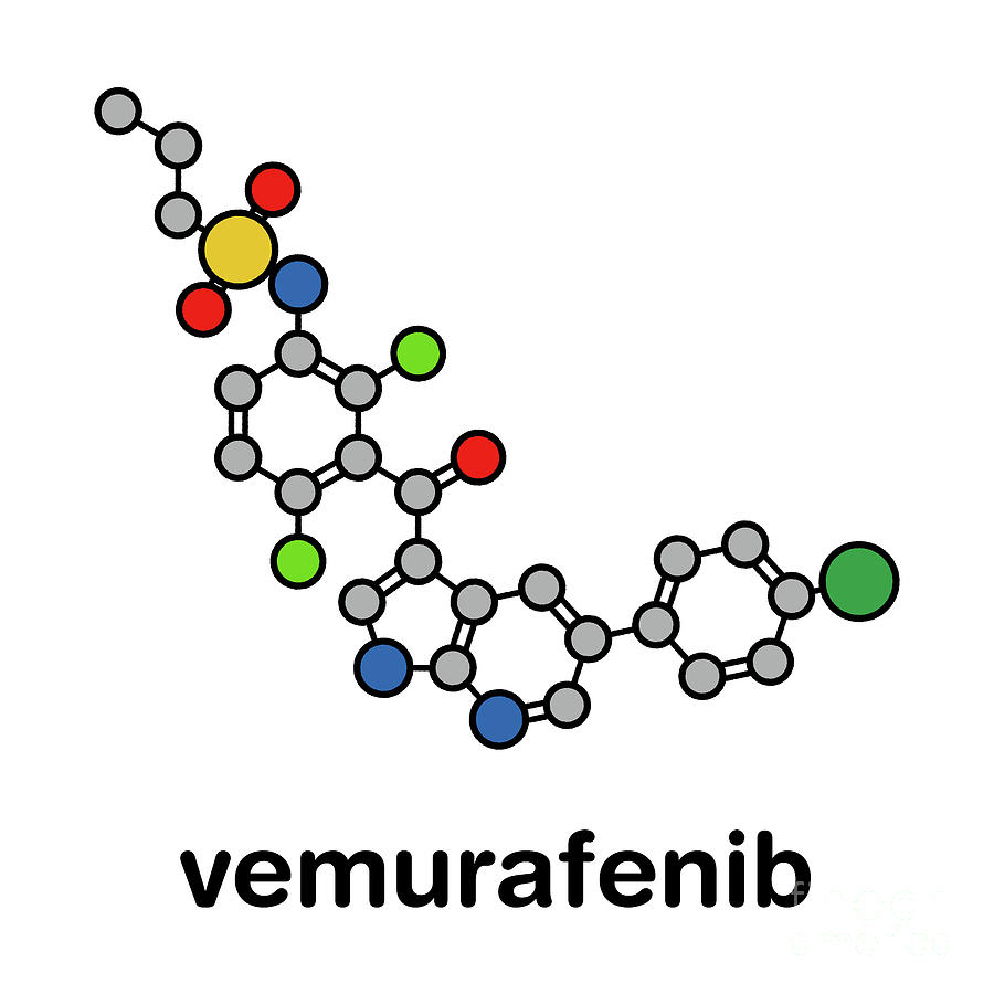 Vemurafenib Melanoma Drug Molecule Photograph By Molekuul/science Photo ...