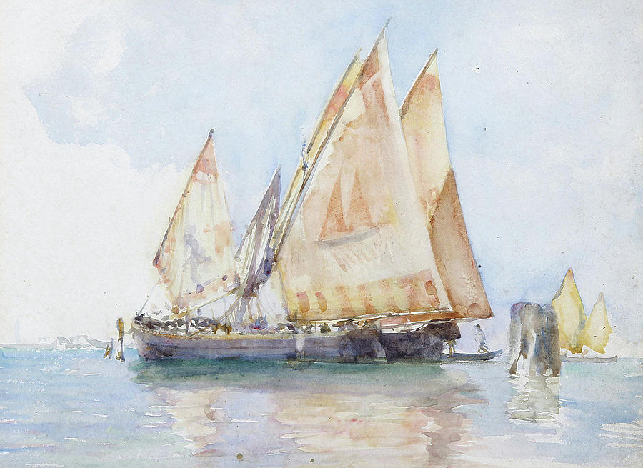 Venetian Sails  Painting by Henry Scott Tuke