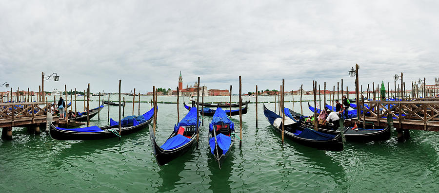 Venice Gondolas With San Giorgio #1 Photograph by Thenewframe Studios