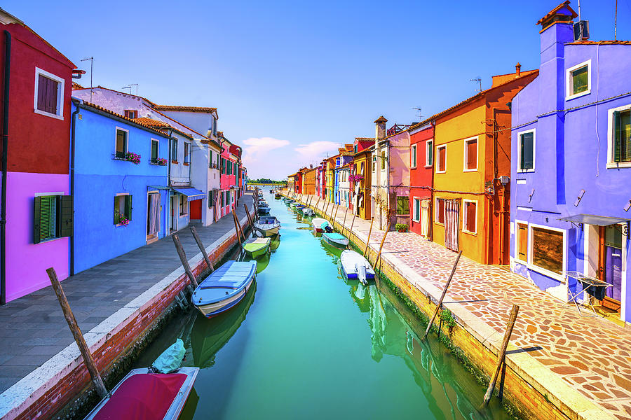 Burano curved canal Photograph by Stefano Orazzini