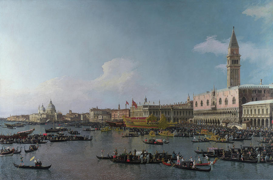 Canaletto Painting - Venice - The Basin of San Marco on Ascension Day #1 by Canaletto
