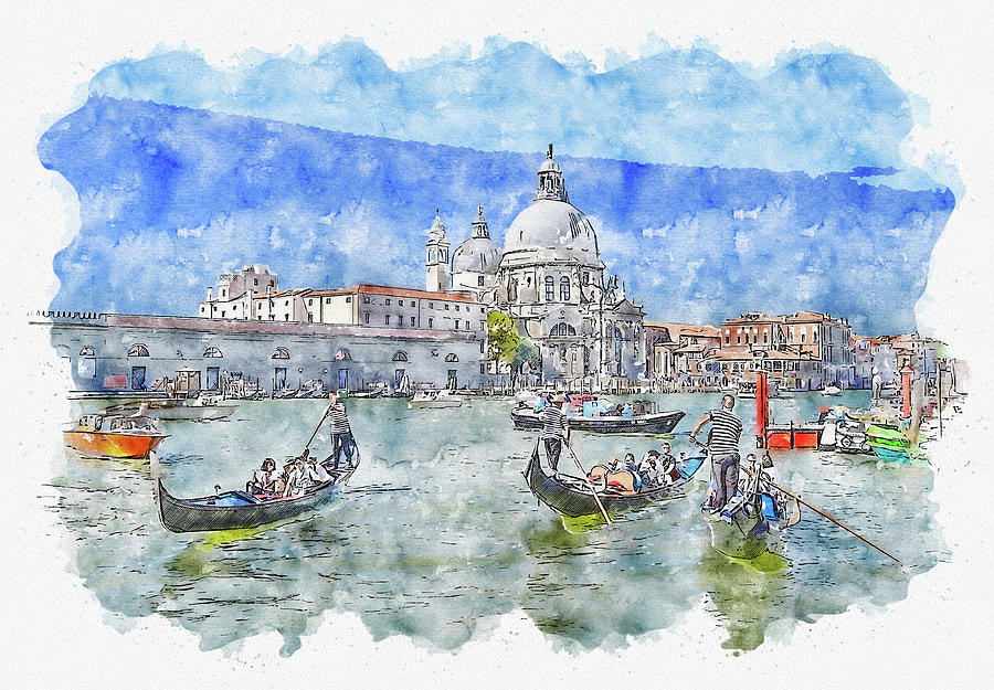 Venice #watercolor #sketch #venice #italy #1 Digital Art by TintoDesigns