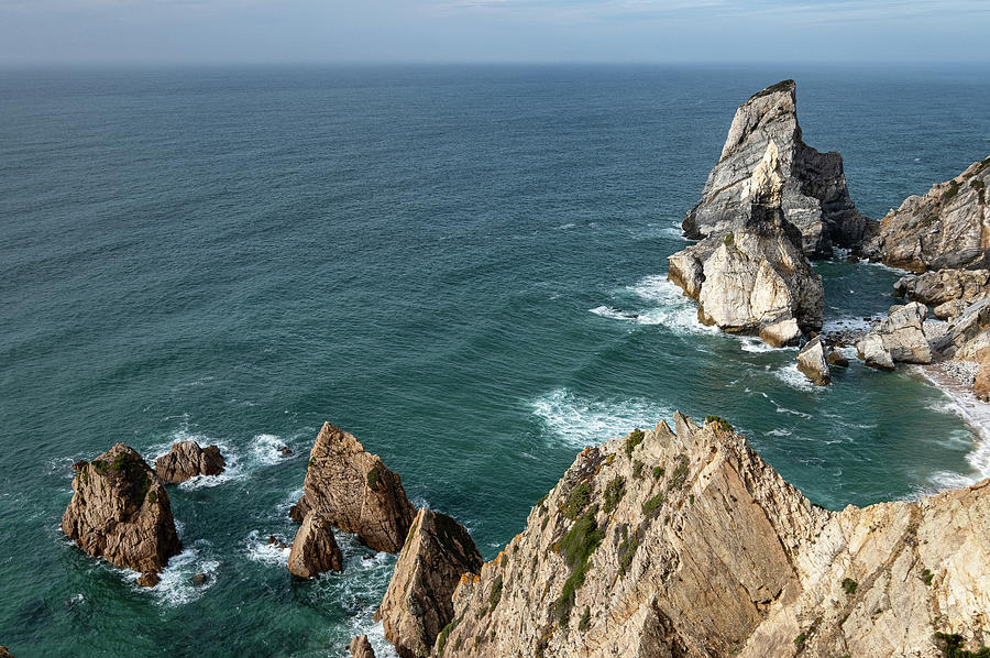 View From Above On The Rocks From Praia Da Ursa Beach, Colares, Sintra, Portugal #1 Photograph by Sonia Aumiller