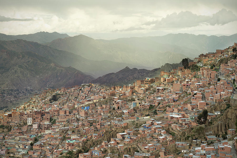 View From El Alto To The Extensive Urban Area Of La Paz, Andes, Bolivia, South America #1 Photograph by Gnther Bayerl