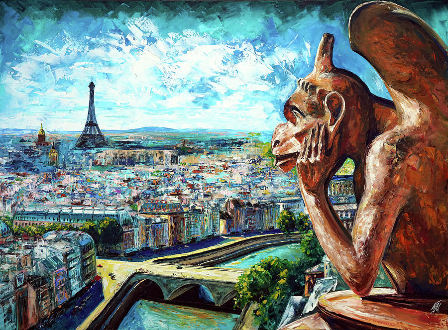 Architecture Painting - View From Notre Dame #1 by Natasha Mylius
