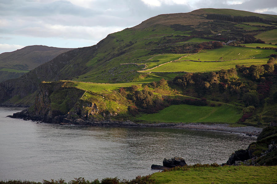 View Of Antrim Coast Torr Head Mountain With Green Coast, Ireland, Uk ...