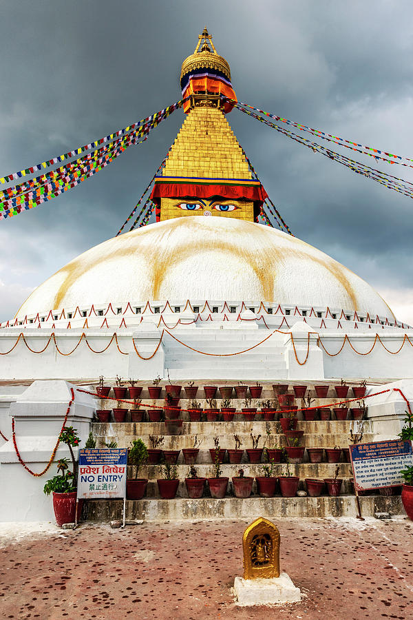 View of Bodhnath stupa, one from the best buddhist stupas on the #1 Photograph by Marek Poplawski