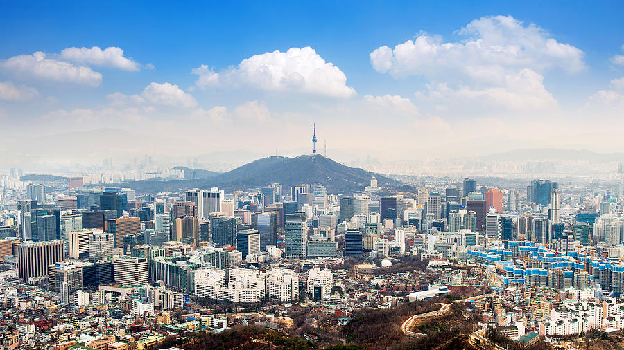 City Photograph - View Of Downtown Cityscape And Seoul by Guitar Photographer City Photograph - View Of Downtown Cityscape And Seoul by Guitar Photographer