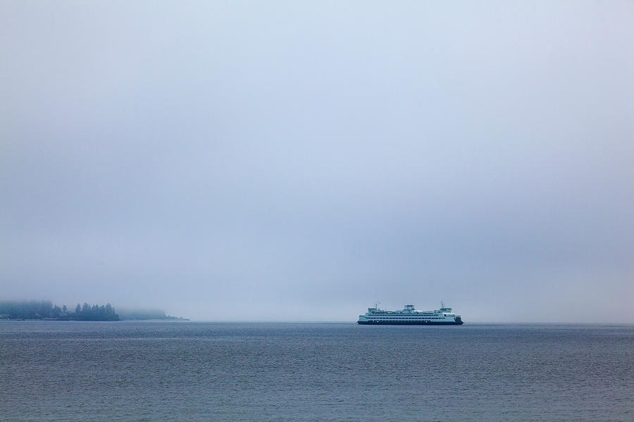 View Of Ferry On Puget Sound #1 Photograph by Mel Curtis