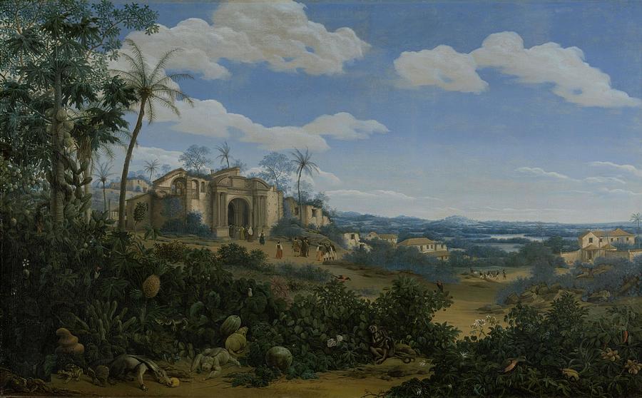 View of Olinda, Brazil. #1 Painting by Frans Jansz Post