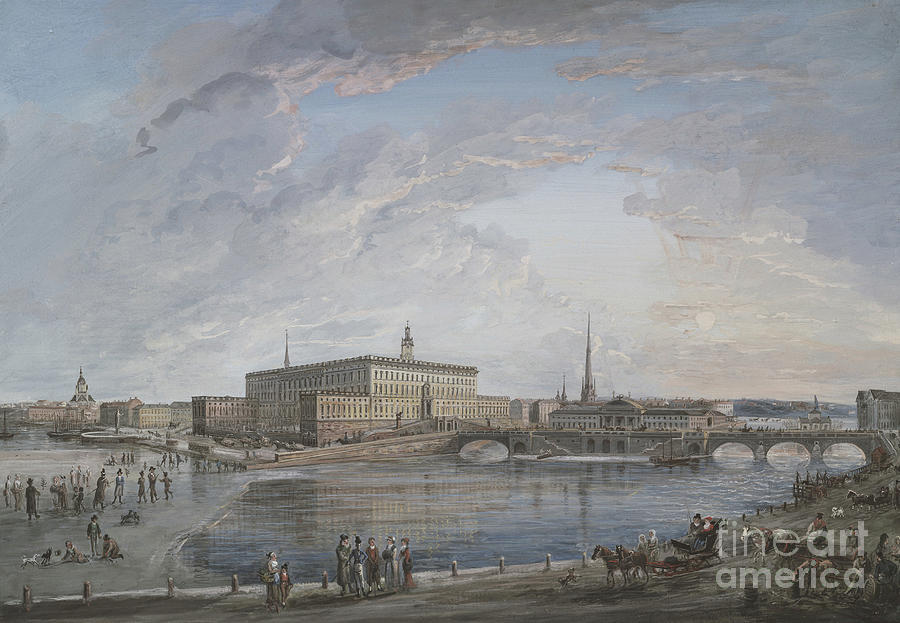 Bridge Painting - View Of Stockholm by Elias Martin