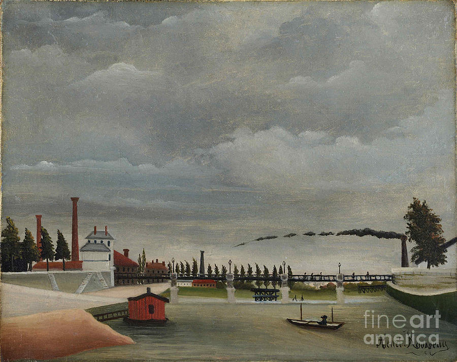 View Of The Footbridge At Passy #1 Drawing by Heritage Images