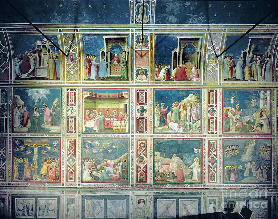 Giotto Di Bondone Painting - View Of The North Wall Depicting Scenes From The Life Of The Virgin And The Life Of Christ, C.1305 by Giotto