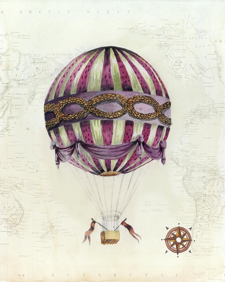 Transportation Painting - Vintage Hot Air Balloons I #1 by Naomi Mccavitt