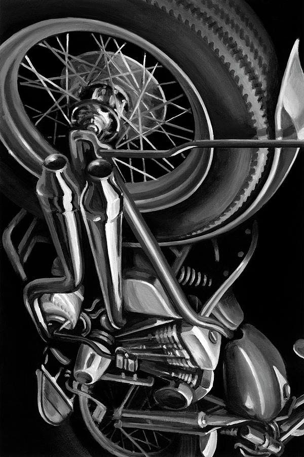 Figurative Painting - Vintage Motorcycle II #1 by Ethan Harper