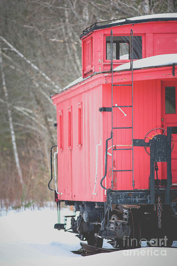 Vintage Red Caboose Potters Place Andover NH by Edward Fielding Vintage Red Caboose Potters Place Andover NH by Edward Fielding