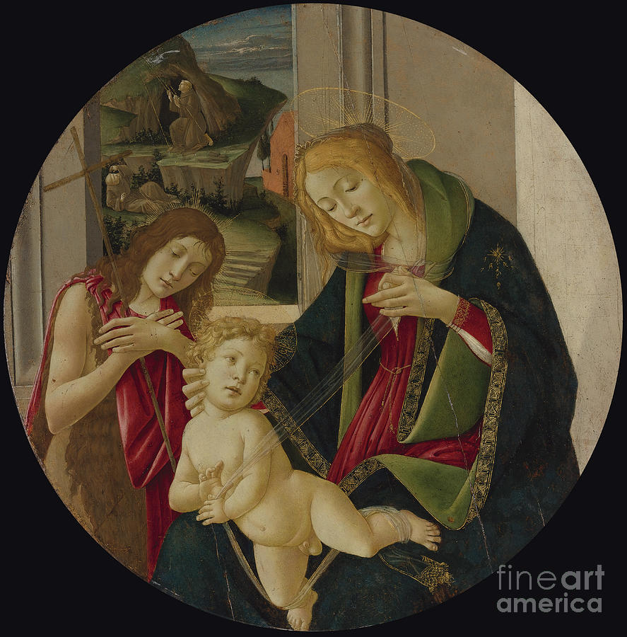 Virgin And Child With John The Baptist #1 Drawing by Heritage Images