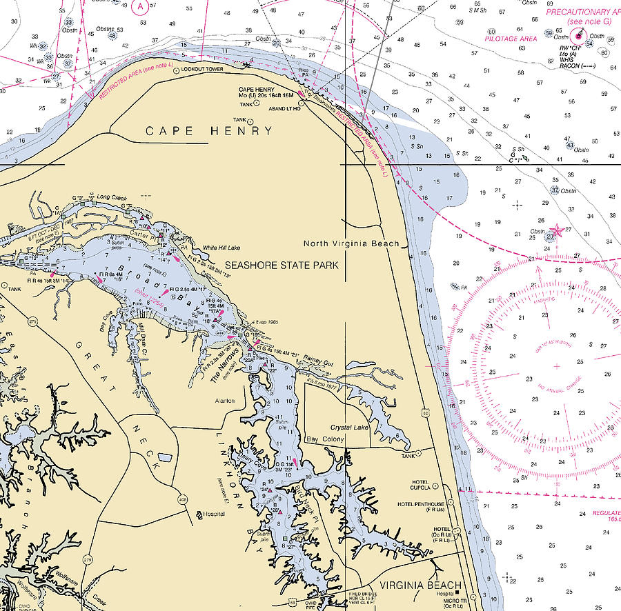 Virginia Beach-virginia Nautical Chart Mixed Media by Sea Koast | Pixels