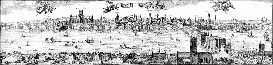 Visscher print of London and the River Thames #1 Photograph by Rod Jones