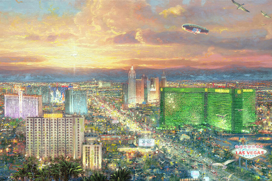 Viva Las Vegas #1 Painting by Thomas Kinkade Viva Las Vegas #1 Painting by Thomas Kinkade