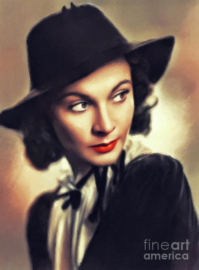 Vintage Painting - Vivian Leigh, Hollywood Legend #1 by Esoterica Art Agency