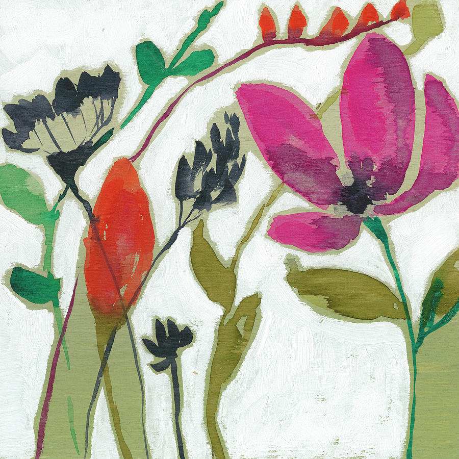 Vivid Flowers II #1 Painting by Jennifer Goldberger