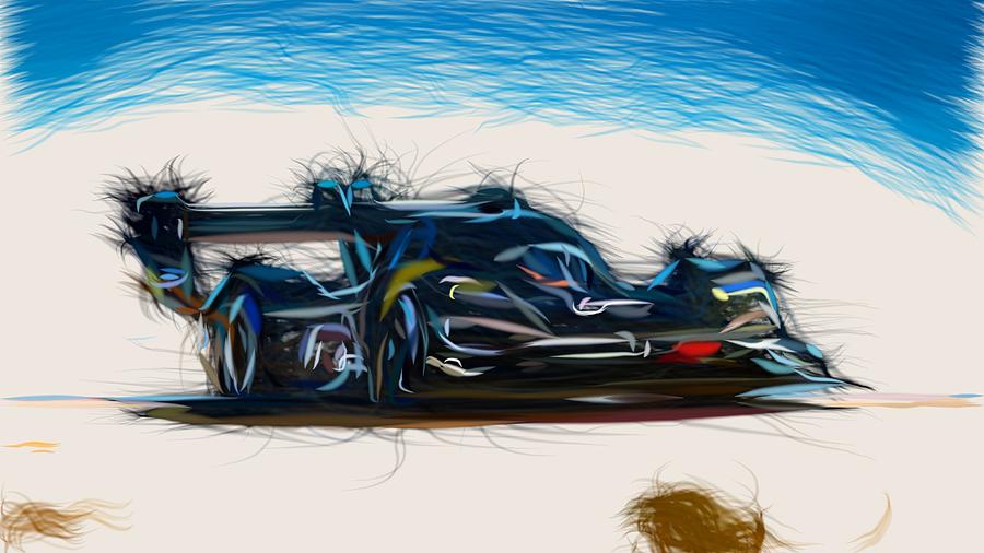 Volkswagen ID R Pikes Peak Drawing #2 Digital Art by CarsToon Concept