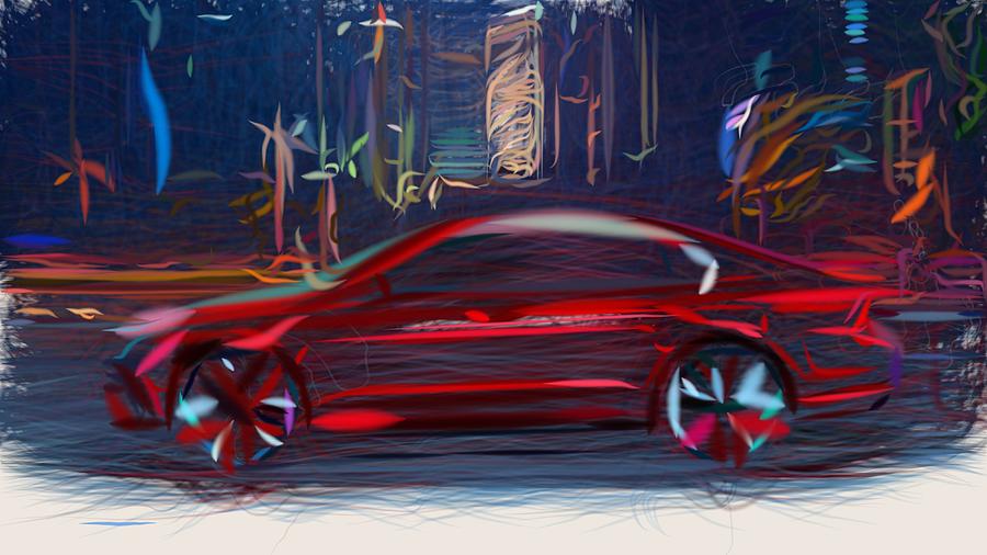 Volkswagen Midsize Coupe Drawing #2 Digital Art by CarsToon Concept