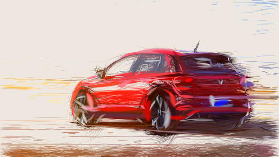 Volkswagen Polo GTI Drawing #2 Digital Art by CarsToon Concept